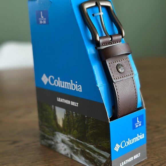 NWT! NEW! Columbia 100% Buffalo Leather Belt -Men's -Only Size L - Picture 1 of 5